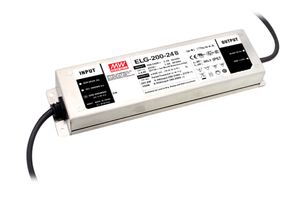 ELG-200-24 201.6W 24V 8.4A IP67 Rated Dual Mode LED Power Supply