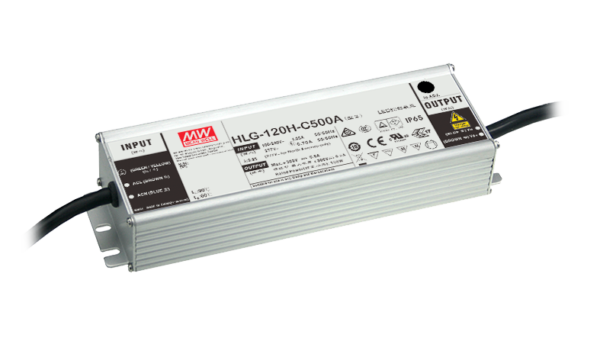 HLG-120H-C500B 150W 500mA 150-300V Constant Current IP67 High Output Voltage LED Power Supply