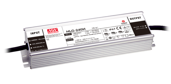 HLG-240H-48A 240W 48V 5A IP65 Rated High Reliability LED Lighting Power Supply