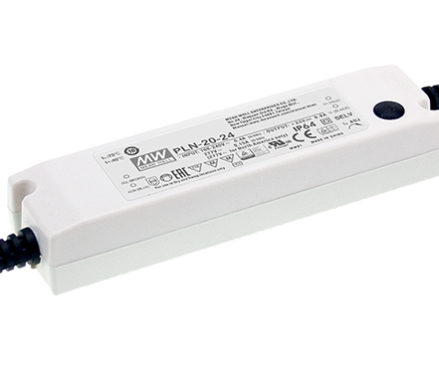 PLN-20-12 19.2W 12V 1.6A IP64 Rated PFC LED Lighting Power Supply