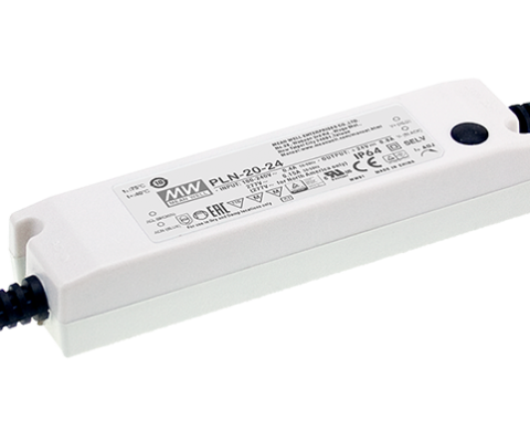 PLN-20-24 19.2W 24V 0.8A IP64 Rated PFC LED Lighting Power Supply