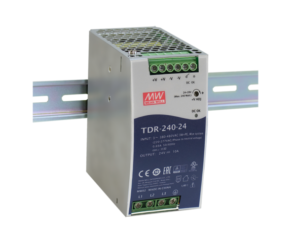 TDR-240 Series TDR-240 Series 240W Slim Three Phase Industrial DIN Rail with PFC Function