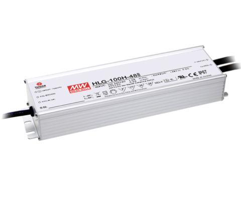 HLG-100H-B Series 100W Single Output IP67 Rated LED Power Supply with Dimming